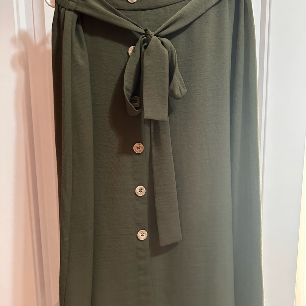 Soho Apparel Khaki Button-Front A-Line Skirt